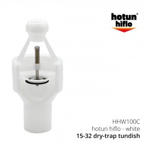 Dry Trap Tundish - hotun hiflo 100C - 15x32 - White - Product Code HHW100C - Single Product - Cutout - Image with logo