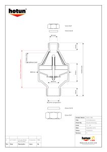 Professional dimensioned technical drawing of hotun 100C dry trap tundish