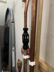 A before picture of a standard tundish that was overspilling and causing issues