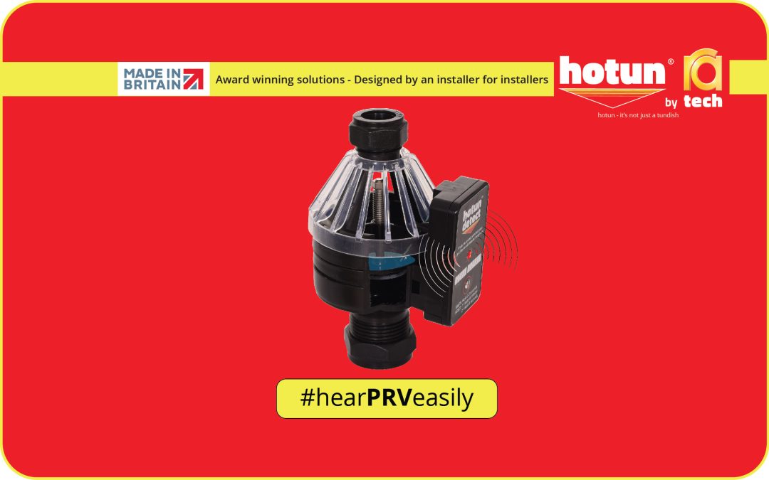 Image of hotun black dry trap tundish fitted with hotun detect automatic audible alarm unit anbd hotun protect ventilated shield
